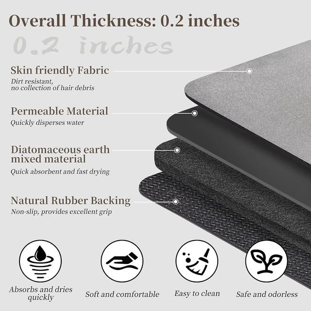 Alt view image 6 of 7 - Diatomaceous Earth Stone Bathroom Mats - Absorbent Bath Rugs