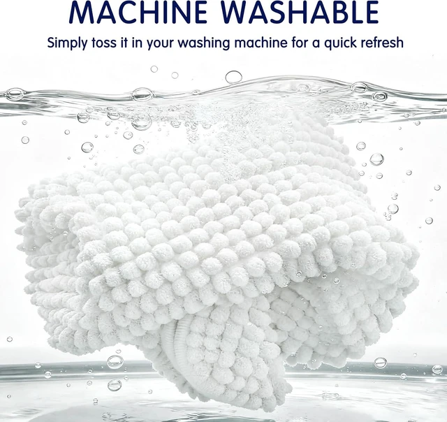 Alt view image 6 of 7 - Quick Drying Machine Washable Shower Floor Mat, Soft Plush Absorbent Bath Mat, Chenille Bathroom Rug