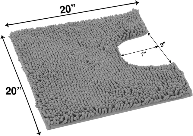 Alt view image 2 of 7 - Super Absorbent Shaggy Machine Wash & Dry, Extra-Soft Plush Chenille Microfiber Bathroom Mat, U-Shaped Washable Toilet Rug
