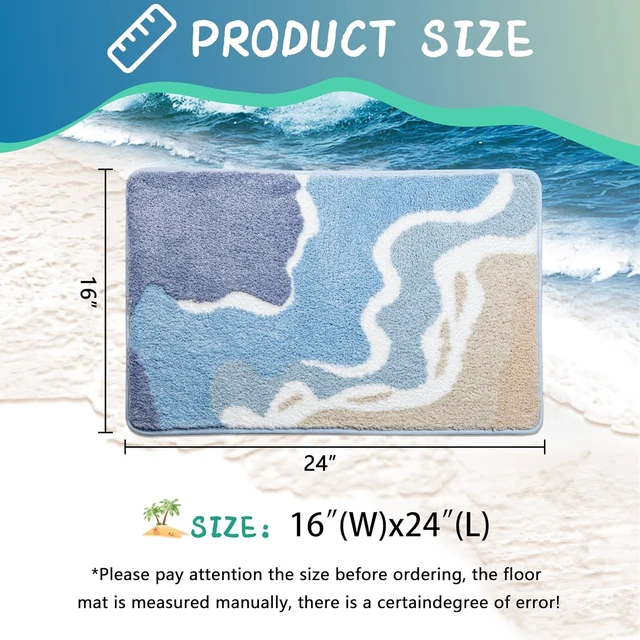 Alt view image 2 of 7 - Cute Fluffy Plush Microfiber Absorbent Bathroom Rug