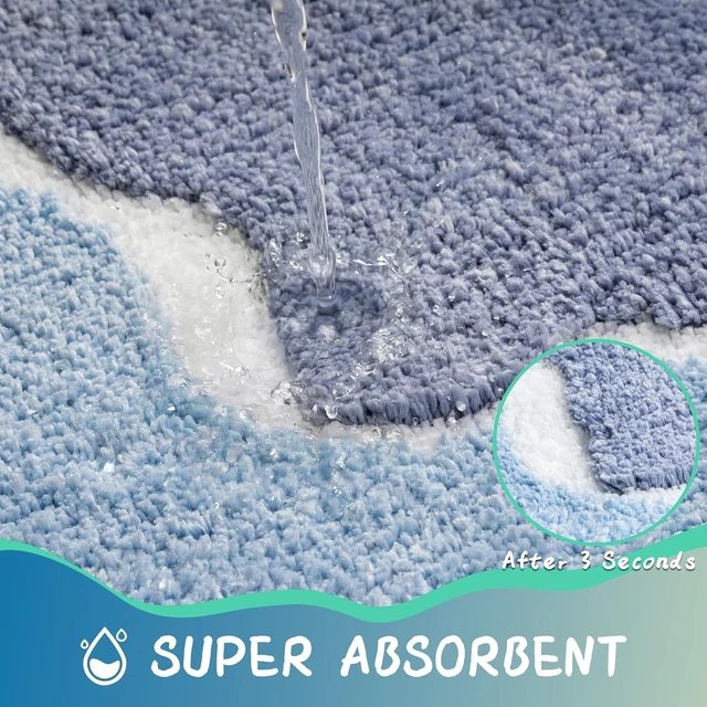 Alt view image 5 of 7 - Cute Fluffy Plush Microfiber Absorbent Bathroom Rug