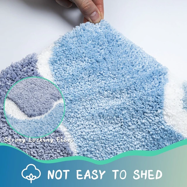 Alt view image 6 of 7 - Cute Fluffy Plush Microfiber Absorbent Bathroom Rug