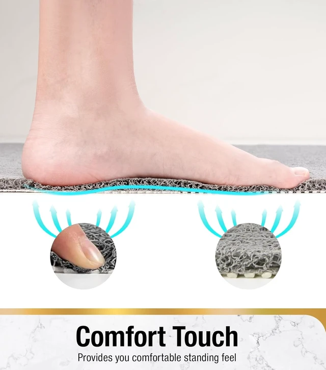Alt view image 5 of 7 - Non Slip Bath Mat, Square Loofah Shower Mat