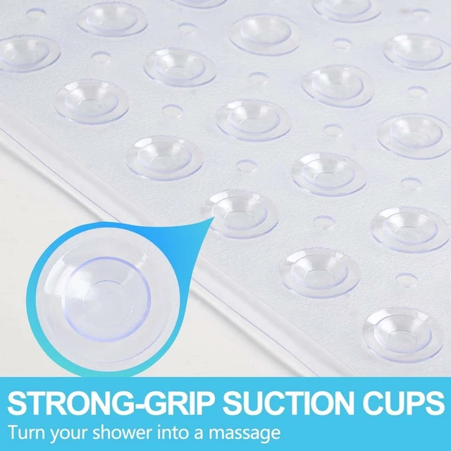 Alt view image 6 of 6 - Machine Washable Bath Rug for Stand Up Showers, Non Slip Square Shower Stall Mat with Suction Cups and Drainage Holes