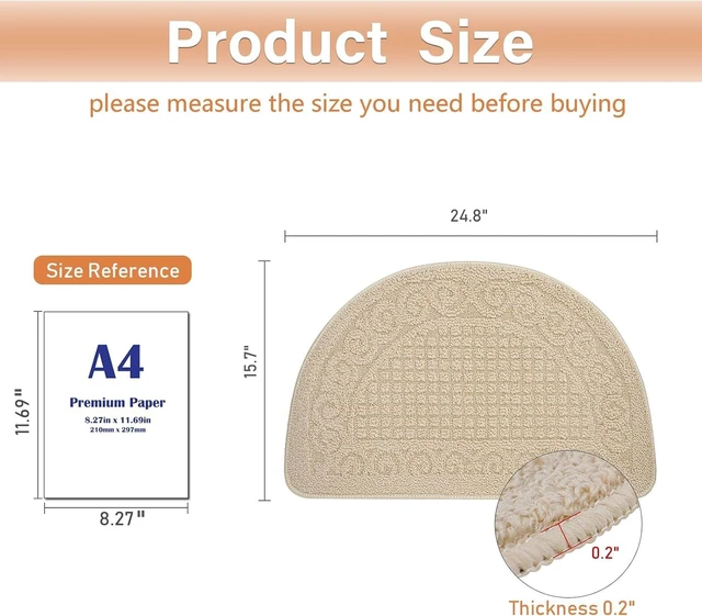 Alt view image 3 of 6 - Semi-Circular Anti-Slip Bathroom & Kitchen Floor Mat Rug