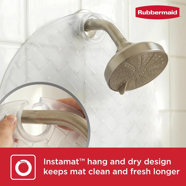 Alt view image 3 of 7 - Suitable for Inside Tub or Shower, Easy to Clean, BPA-Free, Hangs on Showerhead for Quick Dry, INSTAMAT Non-Slip Bath Tub Shower Mat with Suction Cups