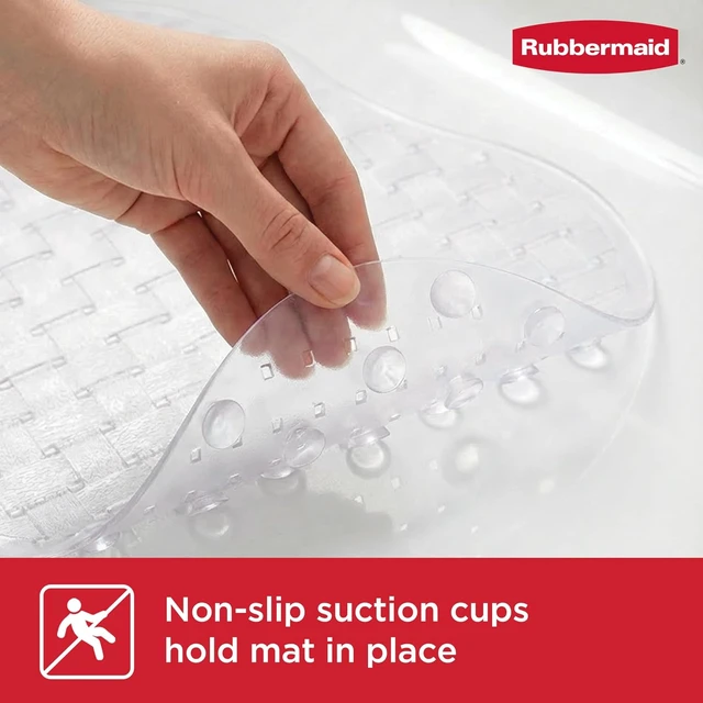 Alt view image 5 of 7 - Suitable for Inside Tub or Shower, Easy to Clean, BPA-Free, Hangs on Showerhead for Quick Dry, INSTAMAT Non-Slip Bath Tub Shower Mat with Suction Cups