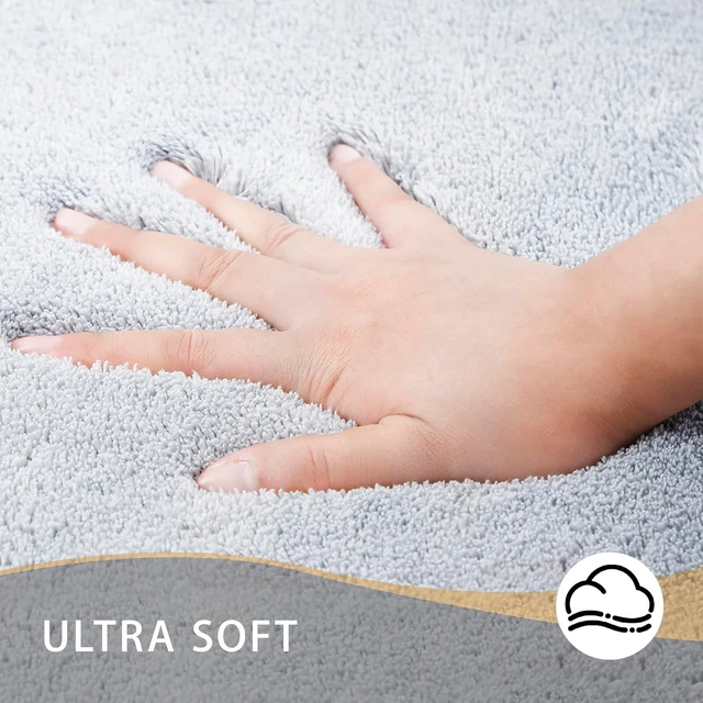Alt view image 3 of 7 - Ultra Soft Plush Fluffy Non-Slip Quick Dry Absorbent Washable Microfiber Floor Mat for Tub, Bathroom Rug - Thick Memory Foam Bath Mat