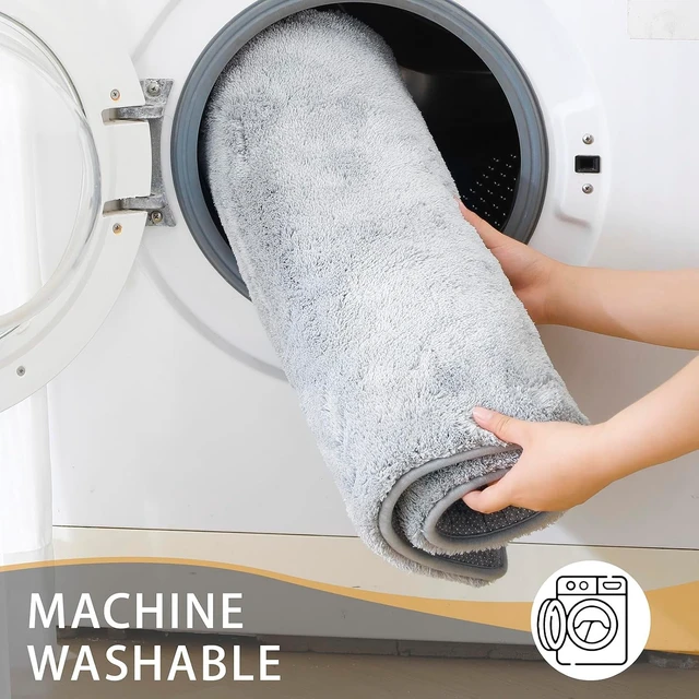 Alt view image 5 of 7 - Ultra Soft Plush Fluffy Non-Slip Quick Dry Absorbent Washable Microfiber Floor Mat for Tub, Bathroom Rug - Thick Memory Foam Bath Mat