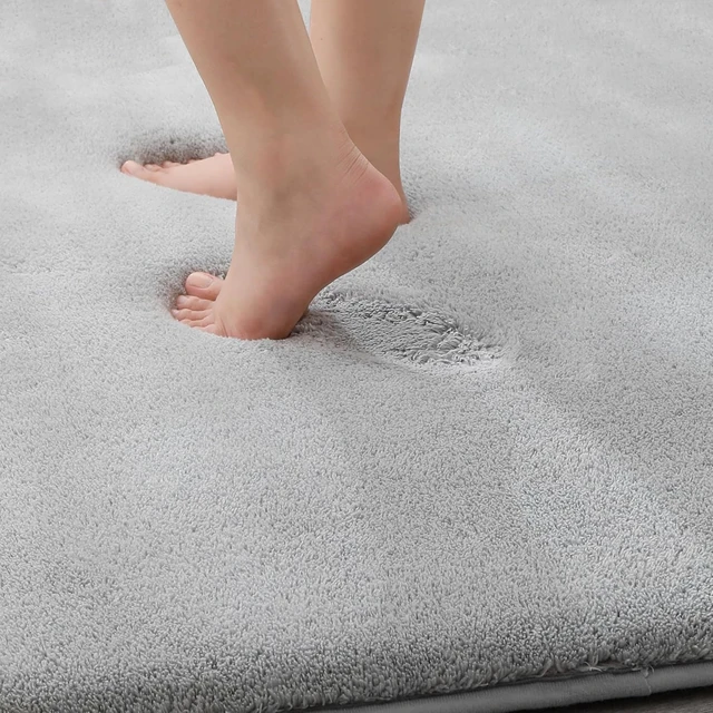 Alt view image 6 of 7 - Ultra Soft Plush Fluffy Non-Slip Quick Dry Absorbent Washable Microfiber Floor Mat for Tub, Bathroom Rug - Thick Memory Foam Bath Mat