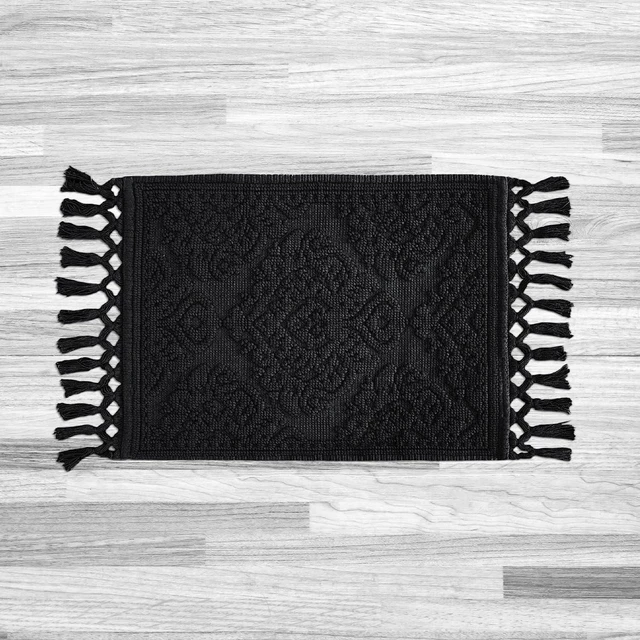 Main image of Premium Bathroom Decor, 100% Cotton, Woven Fringe Bathroom Rugs, Jean Pierre - Ricardo Bath Mat