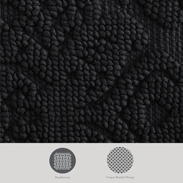 Alt view image 4 of 7 - Premium Bathroom Decor, 100% Cotton, Woven Fringe Bathroom Rugs, Jean Pierre - Ricardo Bath Mat