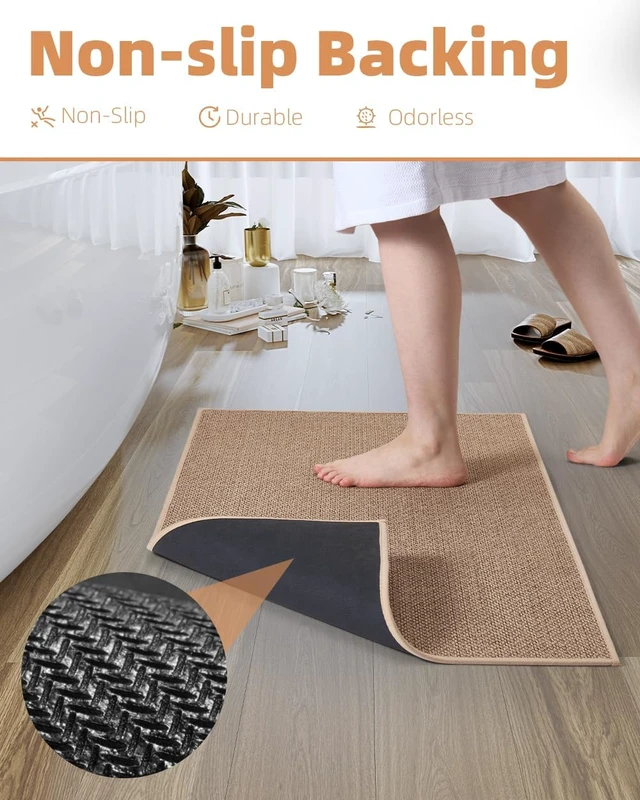 Alt view image 4 of 6 - Anti-Slip Braided Absorbent Bathroom Rug