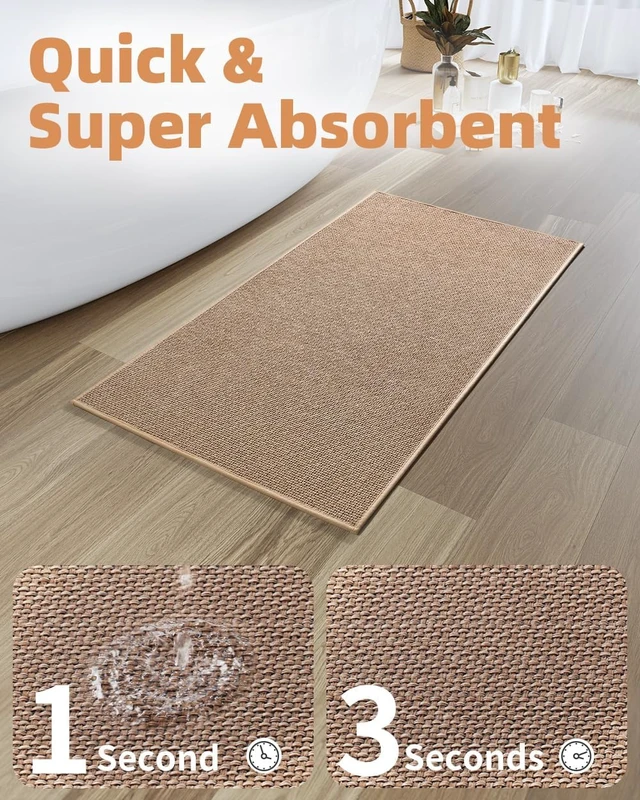 Alt view image 3 of 6 - Anti-Slip Braided Absorbent Bathroom Rug