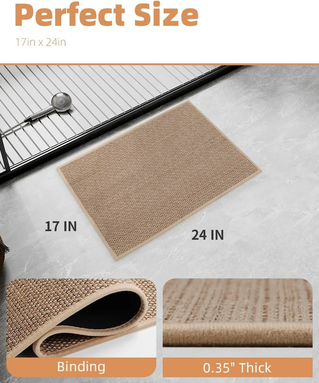 Alt view image 6 of 6 - Anti-Slip Braided Absorbent Bathroom Rug