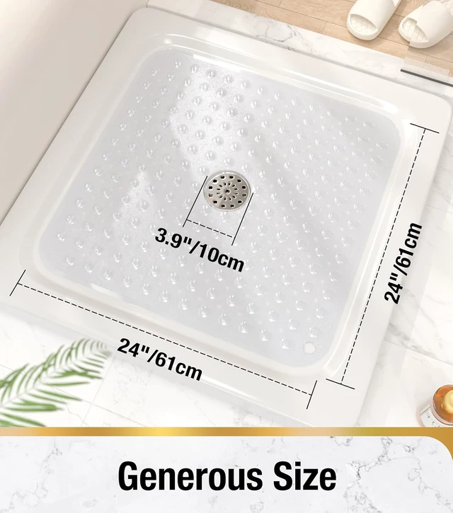 Alt view image 3 of 7 - Transparent PVC Anti-Slip Bathroom Floor Mat