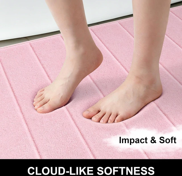 Alt view image 5 of 7 - Ultra Soft Absorbent Memory Foam Bath Mat Non Slip Machine Washable Bathroom Rug for Shower and Tub