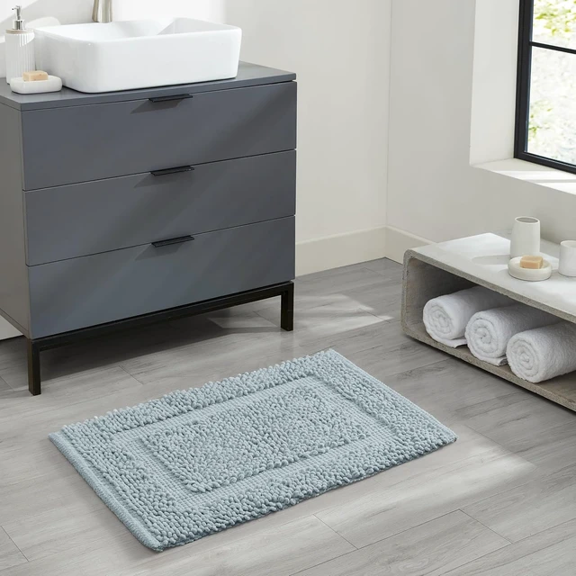 Alt view image 6 of 7 - Pure Chenille Cotton Non-Slip Soft Bathroom Rug