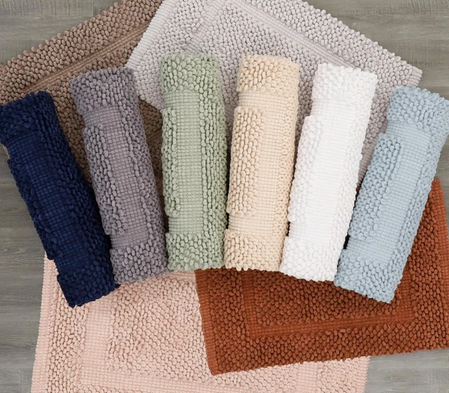 Alt view image 7 of 7 - Pure Chenille Cotton Non-Slip Soft Bathroom Rug