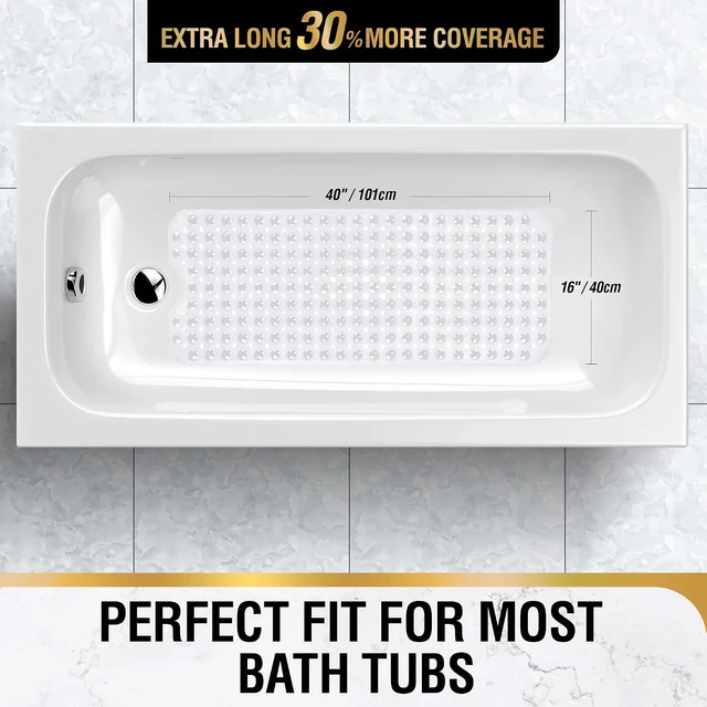 Alt view image 5 of 6 - Soft Clear Bath Liner for Tub Safety, Machine Washable Shower Floor Rug, Non-Slip Bathtub Mat with Suction Cups