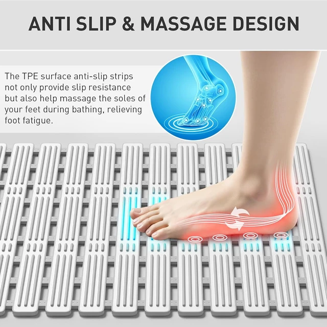 Alt view image 5 of 7 - Easy to Trim and Dry Quick Shower Floor Rug, Non-Slip TPE Bath Tub Mat with Strong Suction Cups