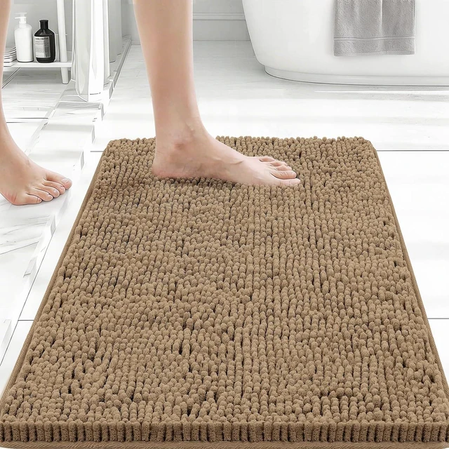Main image of Compact Chenille Bathroom Floor Mat with High Absorbency