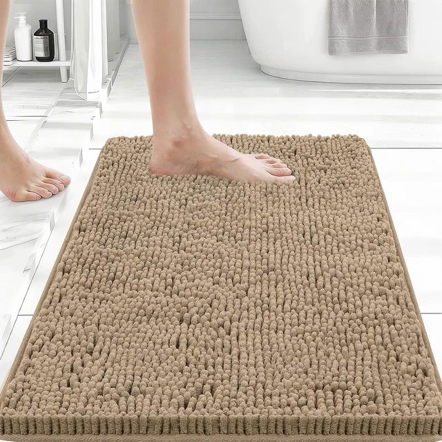 Alt view image 3 of 7 - Compact Chenille Bathroom Floor Mat with High Absorbency