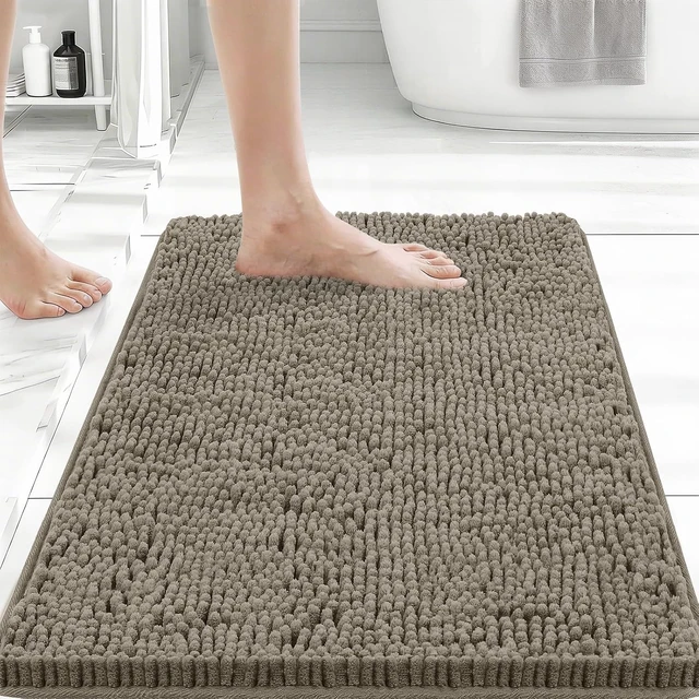 Alt view image 5 of 7 - Compact Chenille Bathroom Floor Mat with High Absorbency