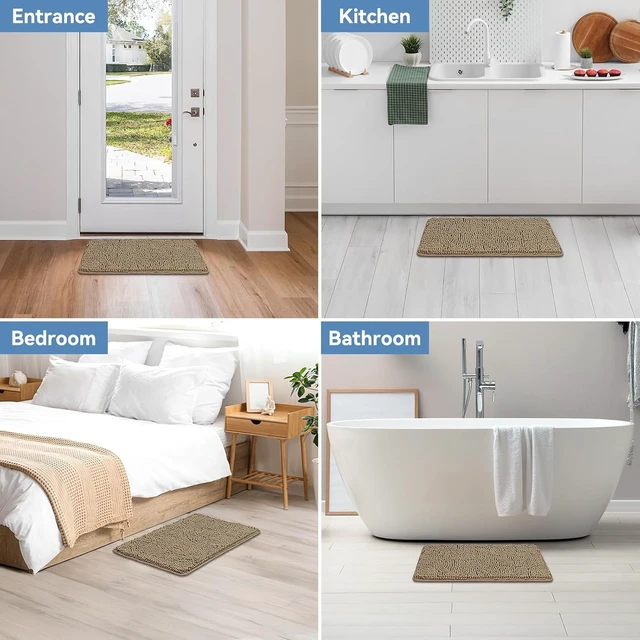 Alt view image 6 of 7 - Compact Chenille Bathroom Floor Mat with High Absorbency