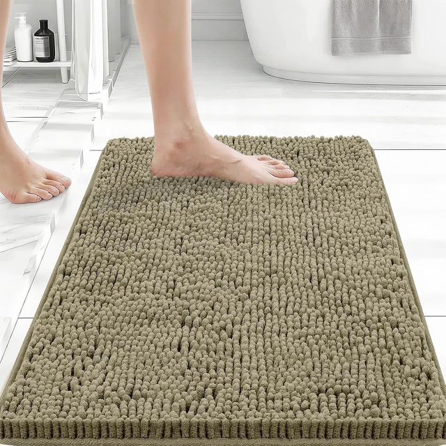 Alt view image 4 of 7 - Compact Chenille Bathroom Floor Mat with High Absorbency