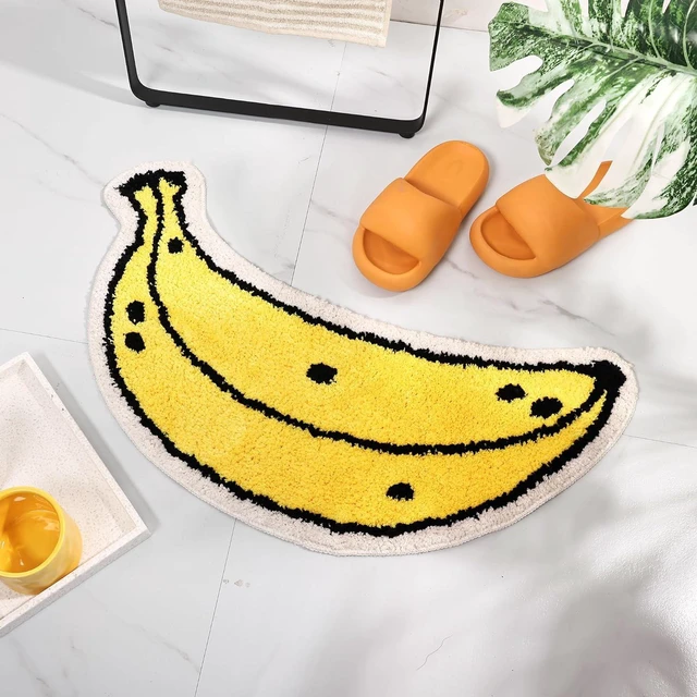Alt view image 2 of 7 - Papaya Design Non-Slip Absorbent Shower Rug Cute Fruit Bathroom Mat Washable Soft Floor Covering