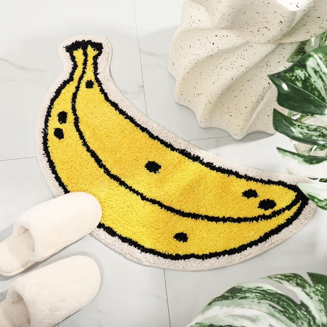 Alt view image 6 of 7 - Papaya Design Non-Slip Absorbent Shower Rug Cute Fruit Bathroom Mat Washable Soft Floor Covering
