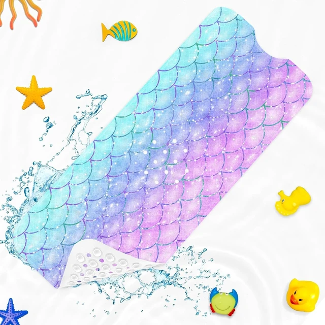 Alt view image 3 of 7 - Mermaid Fish Design Non-Slip Toddler Bathtub Shower Mat