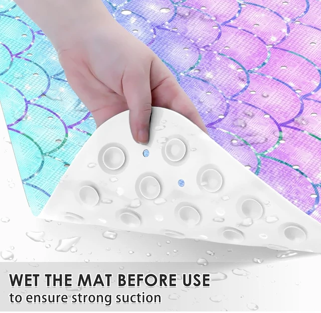 Alt view image 6 of 7 - Mermaid Fish Design Non-Slip Toddler Bathtub Shower Mat