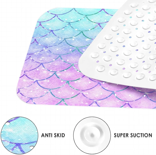 Alt view image 4 of 7 - Mermaid Fish Design Non-Slip Toddler Bathtub Shower Mat