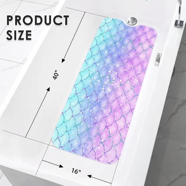Alt view image 2 of 7 - Mermaid Fish Design Non-Slip Toddler Bathtub Shower Mat