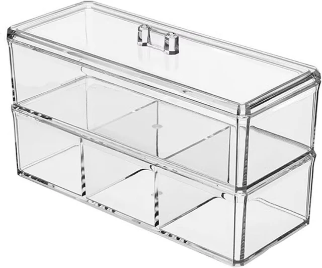 Alt view image 2 of 7 - Clips and Cotton Swabs, Bows, Multi-Compartment Organizer for Headbands, Clear Acrylic Hair Accessories Storage Box with Lid