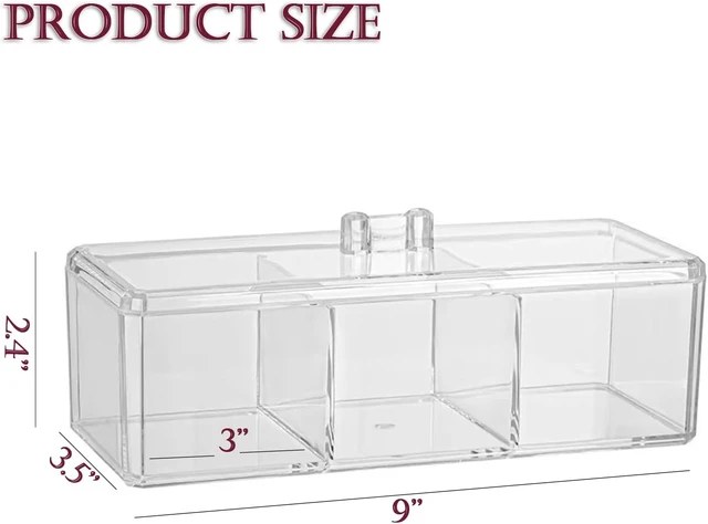 Alt view image 3 of 7 - Clips and Cotton Swabs, Bows, Multi-Compartment Organizer for Headbands, Clear Acrylic Hair Accessories Storage Box with Lid