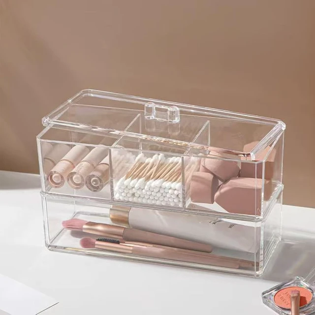 Alt view image 4 of 7 - Clips and Cotton Swabs, Bows, Multi-Compartment Organizer for Headbands, Clear Acrylic Hair Accessories Storage Box with Lid