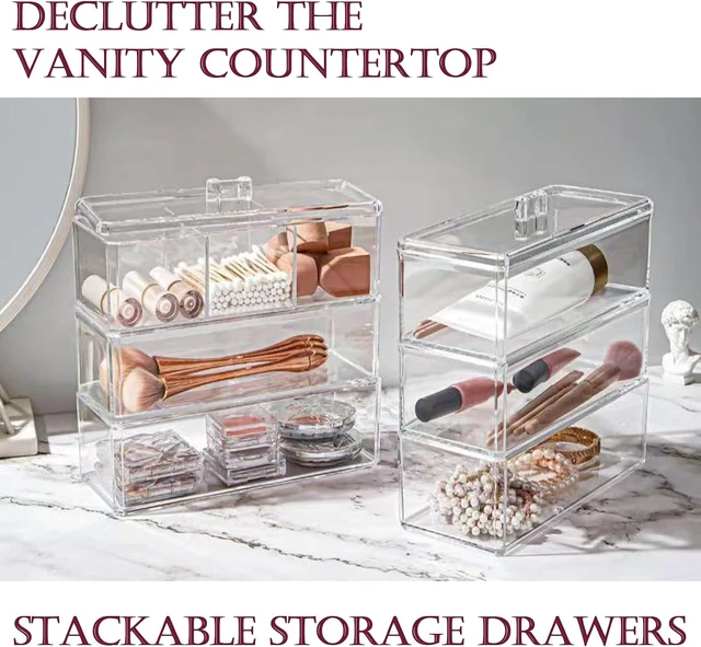 Alt view image 5 of 7 - Clips and Cotton Swabs, Bows, Multi-Compartment Organizer for Headbands, Clear Acrylic Hair Accessories Storage Box with Lid