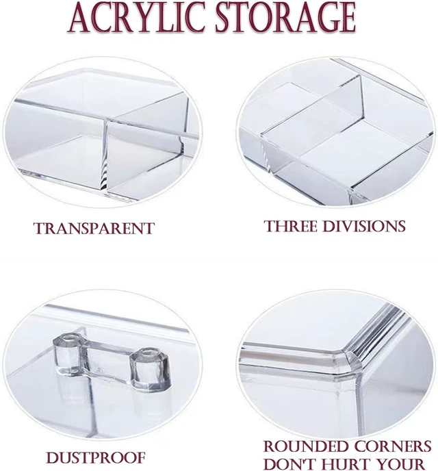 Alt view image 7 of 7 - Clips and Cotton Swabs, Bows, Multi-Compartment Organizer for Headbands, Clear Acrylic Hair Accessories Storage Box with Lid