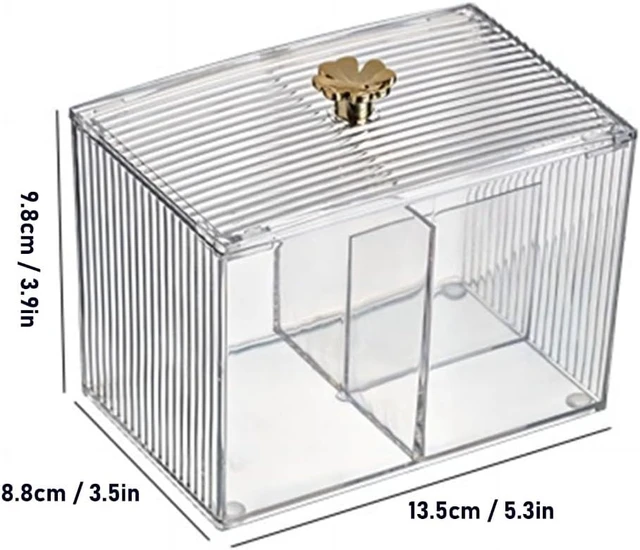 Alt view image 2 of 7 - Portable Desktop Organizer, Clear Plastic Storage Jar with Lid for Cotton Swabs and Makeup Pads