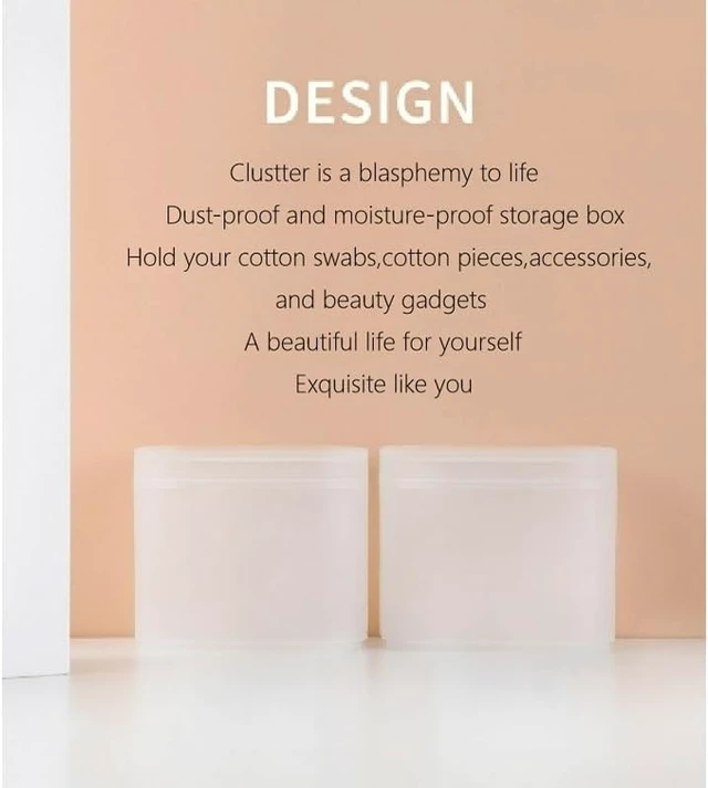Alt view image 2 of 7 - Dustproof & Moisture-Resistant, Large Capacity PP Storage Container for Home, Clear Cotton Pad and Swab Organizer Box