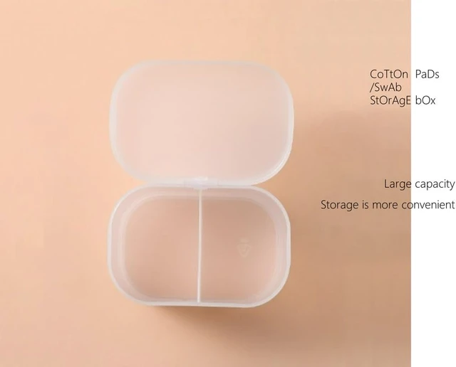 Alt view image 4 of 7 - Dustproof & Moisture-Resistant, Large Capacity PP Storage Container for Home, Clear Cotton Pad and Swab Organizer Box