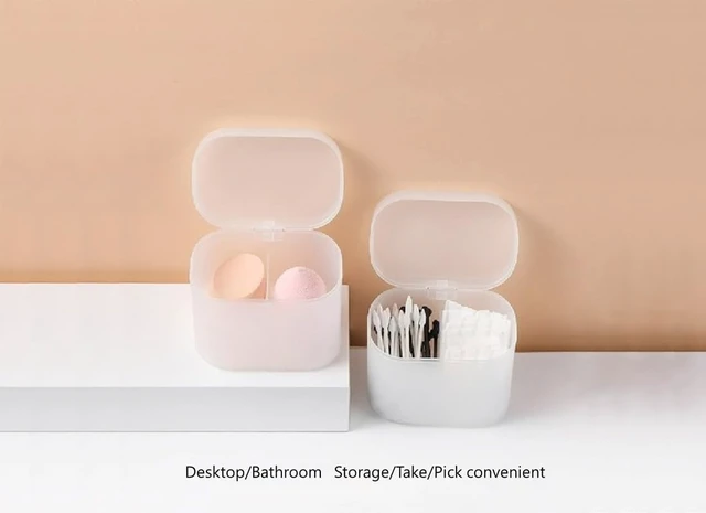 Alt view image 6 of 7 - Dustproof & Moisture-Resistant, Large Capacity PP Storage Container for Home, Clear Cotton Pad and Swab Organizer Box