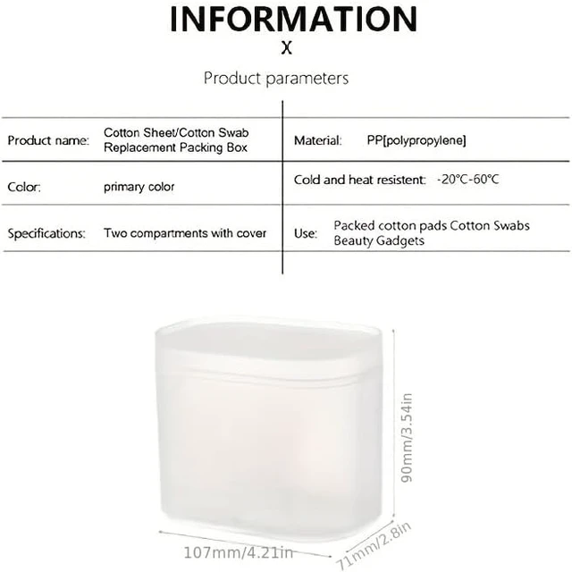 Alt view image 7 of 7 - Dustproof & Moisture-Resistant, Large Capacity PP Storage Container for Home, Clear Cotton Pad and Swab Organizer Box