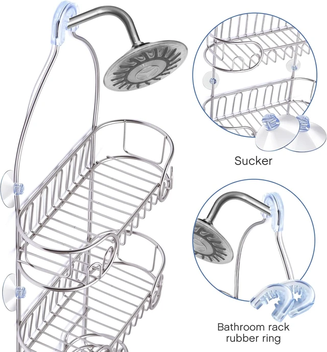 Alt view image 4 of 7 - Suction Cup Holders, Bathroom Shower Caddy Connectors