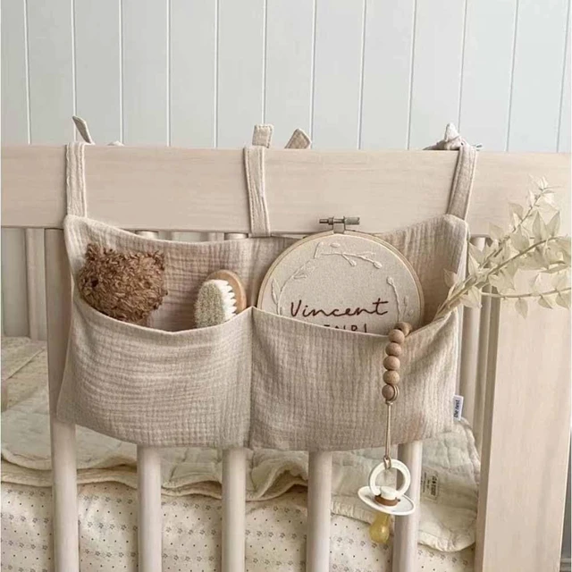 Alt view image 3 of 6 - Cotton Nursery Bedside Hanging Organizer with 2 Pockets