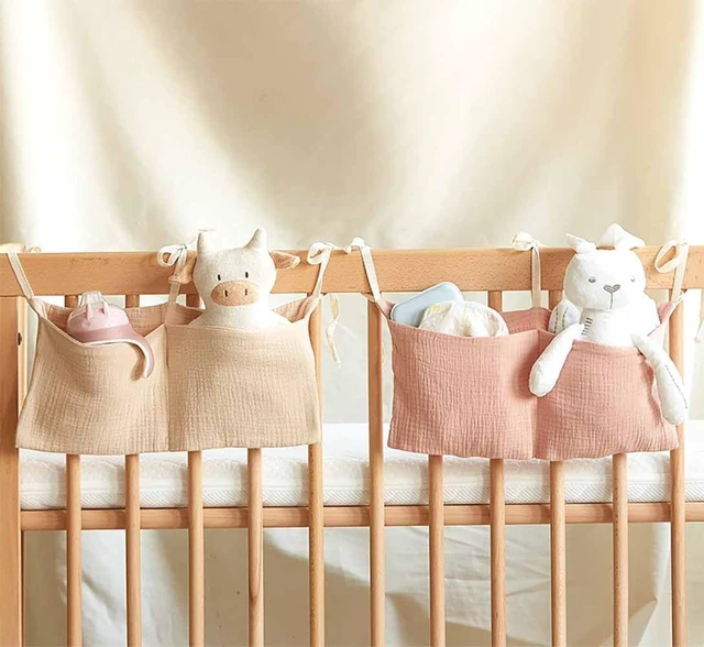 Alt view image 4 of 6 - Cotton Nursery Bedside Hanging Organizer with 2 Pockets
