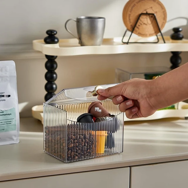 Alt view image 4 of 5 - Clear Cotton Swab Container 3-Section Bathroom Storage Organizer for Balls Pads Dressings in Living Room Bathrooms